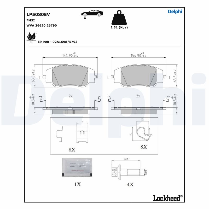 Brake Pad Set, disc brake (LP5080EV)