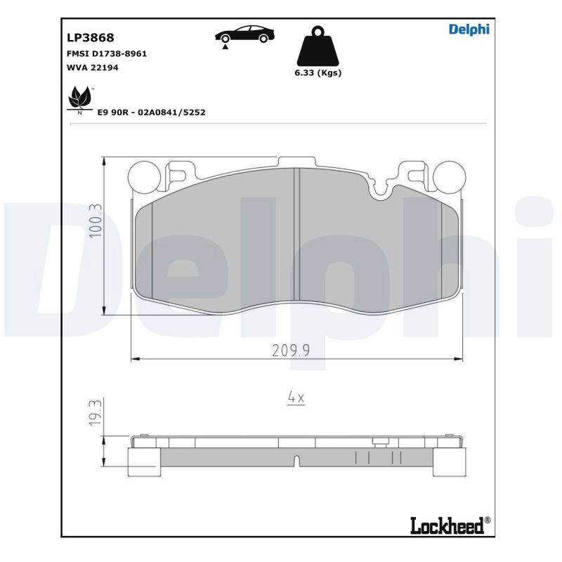Brake Pad Set, disc brake (LP3868)