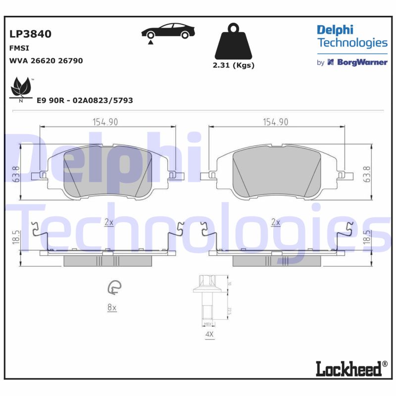 Brake Pad Set, disc brake (LP3840)