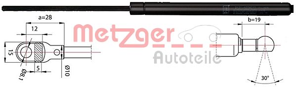 Gas Spring, rear window (2110342)