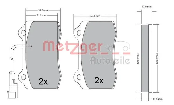 Brake Pad Set, disc brake (1170551)