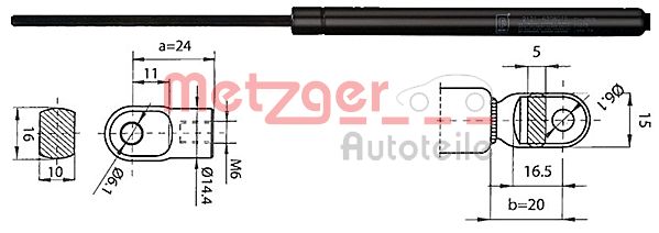 Gas Spring, bonnet (2110378)