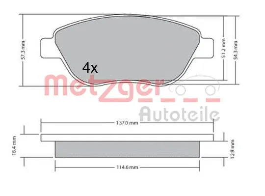 Brake Pad Set, disc brake (1170651)