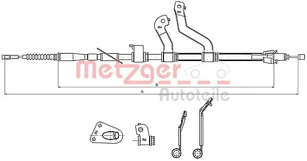 Cable Pull, parking brake (17.2580)