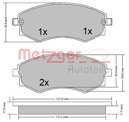 Brake Pad Set, disc brake (1170394)