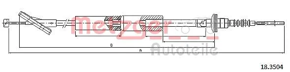 Cable Pull, clutch control (18.3504)