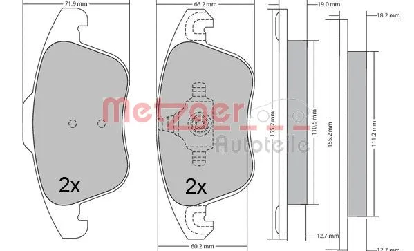 Brake Pad Set, disc brake (1170638)