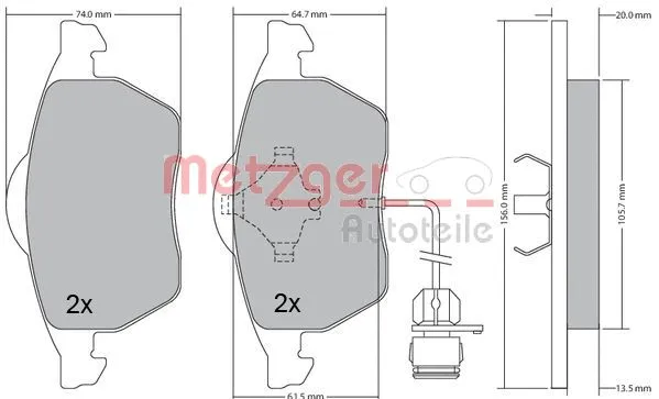 Brake Pad Set, disc brake (1170225)