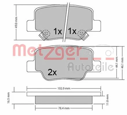 Brake Pad Set, disc brake (1170410)