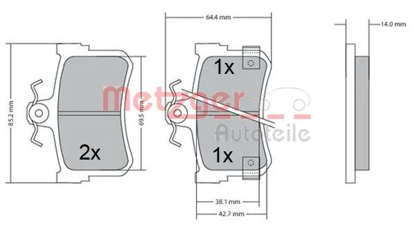 Brake Pad Set, disc brake (1170447)