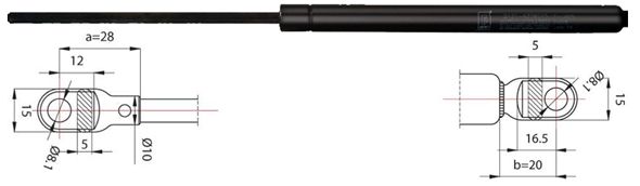 Gas Spring, bonnet (2110265)