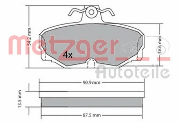 Brake Pad Set, disc brake (1170570)