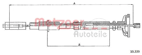 Cable Pull, clutch control (10.339)