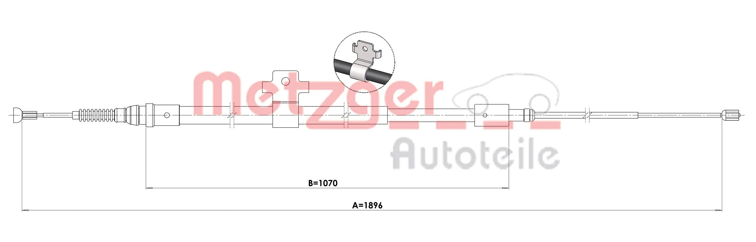 Cable Pull, parking brake (1.PE001)