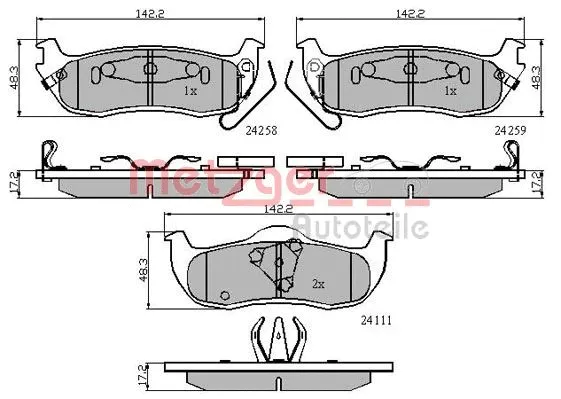 Brake Pad Set, disc brake (1170884)
