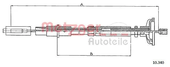 Cable Pull, clutch control (10.340)