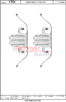 Accessory Kit, disc brake pad (109-1751)