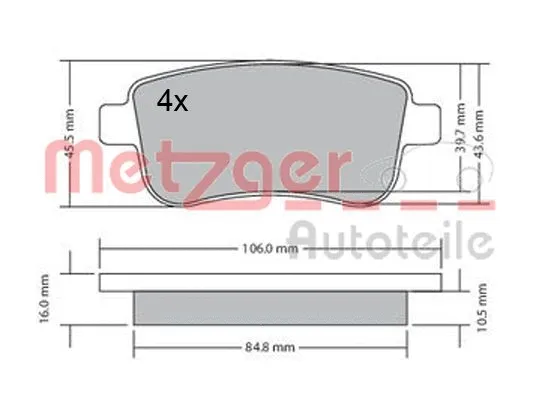 Brake Pad Set, disc brake (1170300)