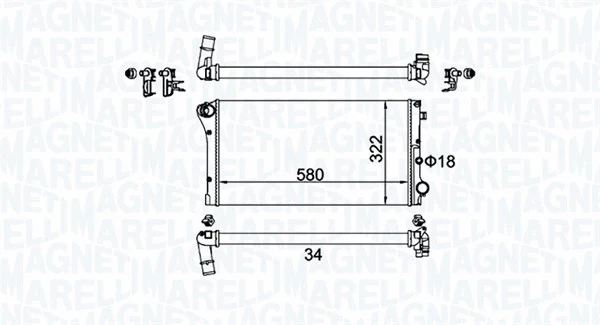 Radiator, engine cooling (350213161500)