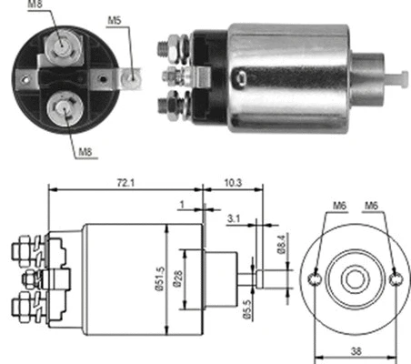 Solenoid Switch, starter (940113050224)