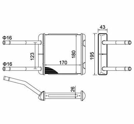 Heat Exchanger, interior heating (359000300150)