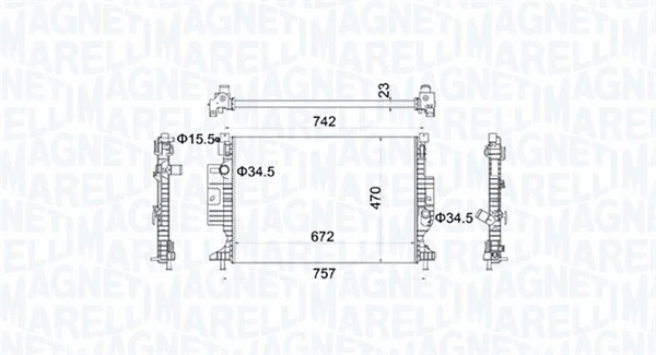 Radiator, engine cooling (350213155300)