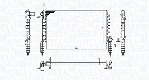 Radiator, engine cooling (350213180000)