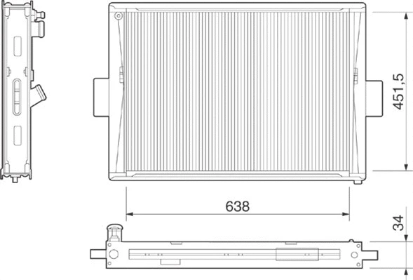 Radiator, engine cooling (350213266000)