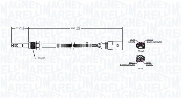 Sensor, exhaust gas temperature