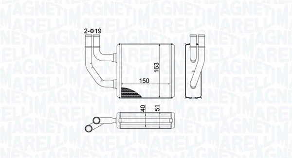 Heat Exchanger, interior heating (350218485000)