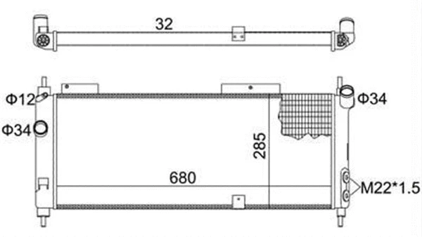 Radiator, engine cooling (359000301250)
