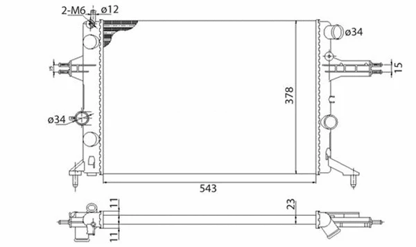 Radiator, engine cooling (350213960003)