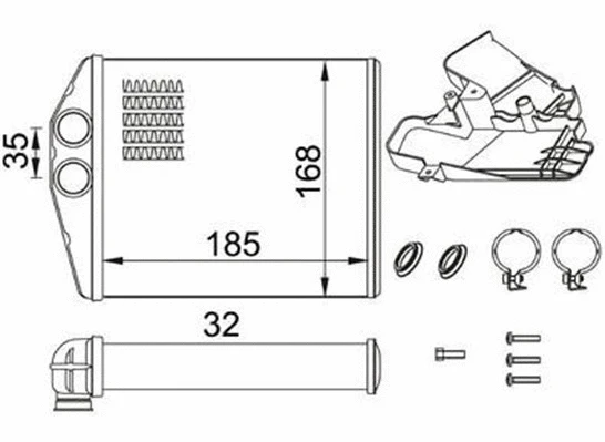 Heat Exchanger, interior heating (359000302070)