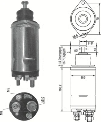 Solenoid Switch, starter (940113050301)