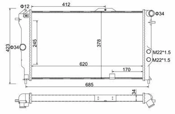 Radiator, engine cooling (359000301390)