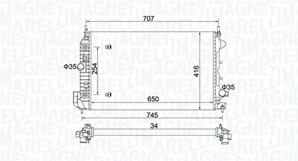 Radiator, engine cooling (350213162500)