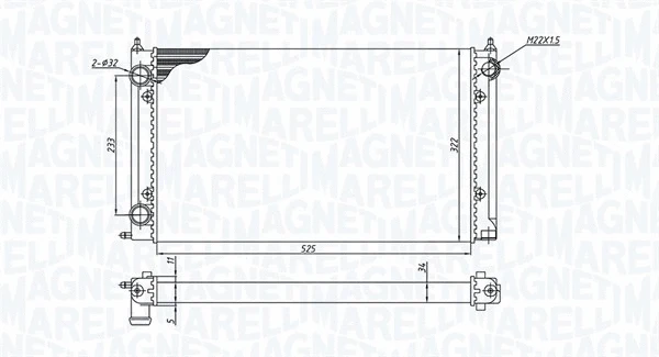 Radiator, engine cooling (350213187500)