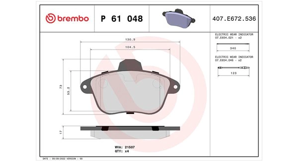 Brake Pad Set, disc brake (363700461048)