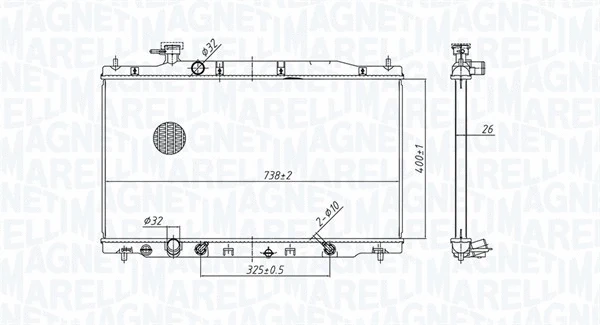Radiator, engine cooling (350213179900)