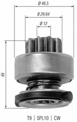 Pinion, starter (940113020334)