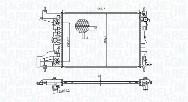 Radiator, engine cooling (350213179700)