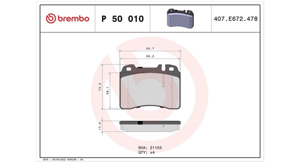 Brake Pad Set, disc brake (363700450010)