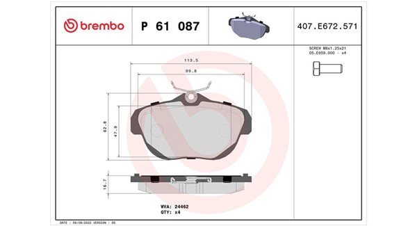 Brake Pad Set, disc brake (363700461087)