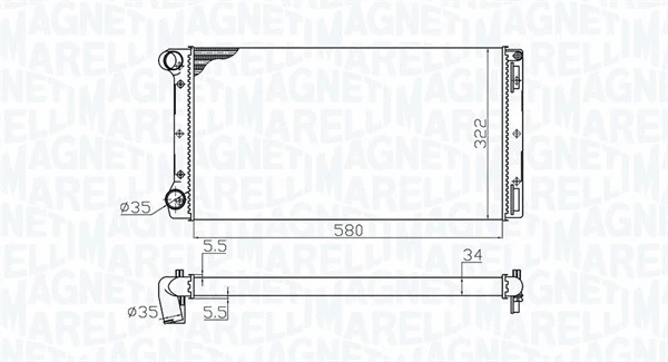 Radiator, engine cooling (350213172000)