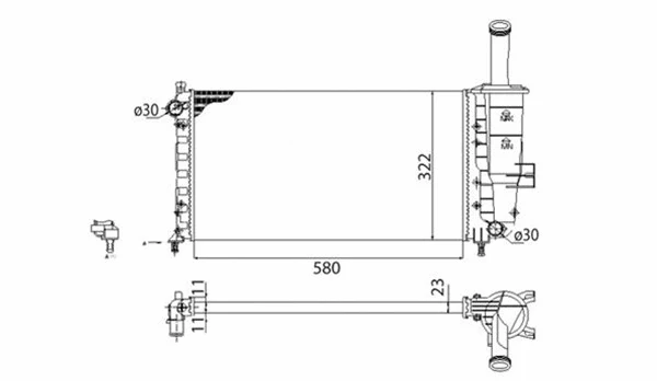 Radiator, engine cooling (350213173003)