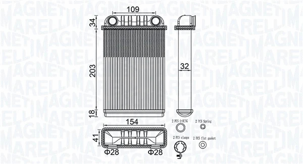 Heat Exchanger, interior heating (350218512000)