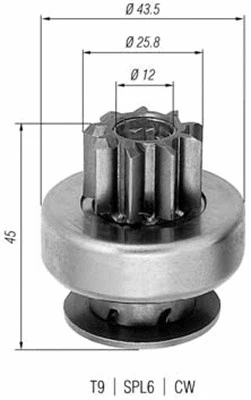 Pinion, starter (940113020237)