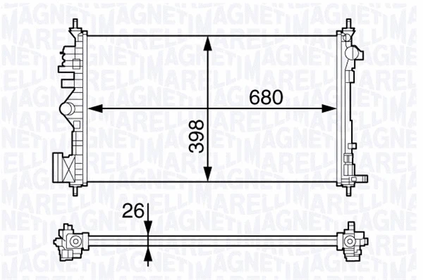 Radiator, engine cooling (350213141100)