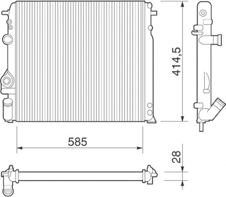 Radiator, engine cooling (350213264000)