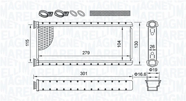 Heat Exchanger, interior heating (350218514000)